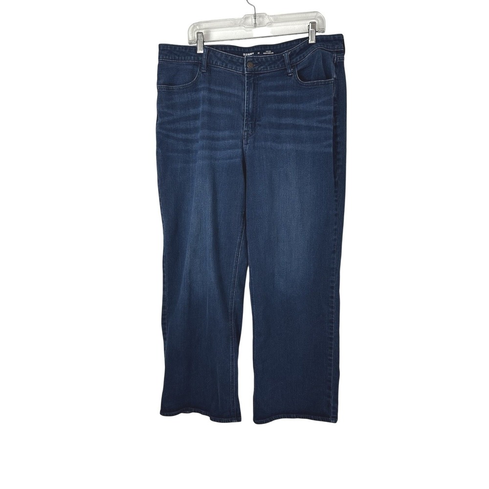 Old Navy Jeans High‎ Rise WOW Wide Leg Womens 18 Stretch Denim Trendy Classic
